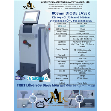 MÁY TRIỆT LÔNG DIODE LASER 1200W